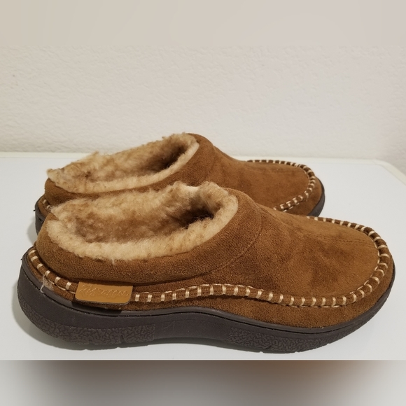 Zigzagger Men Slipper Microsuede Fur Brown Size 7-8 Slip on Indoor Outdoor Foam - Picture 3 of 9